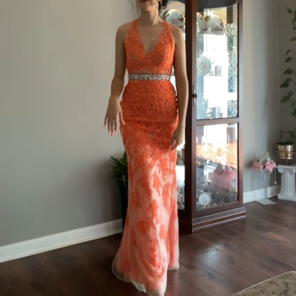 Orange prom dress